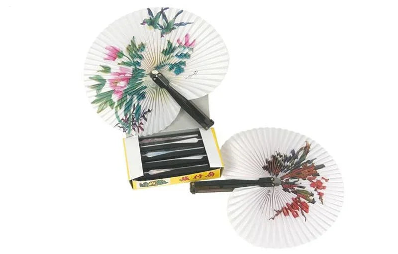 Abanico Pai Pai Plegable con Flores Complementos Orientales EuroCarnavales